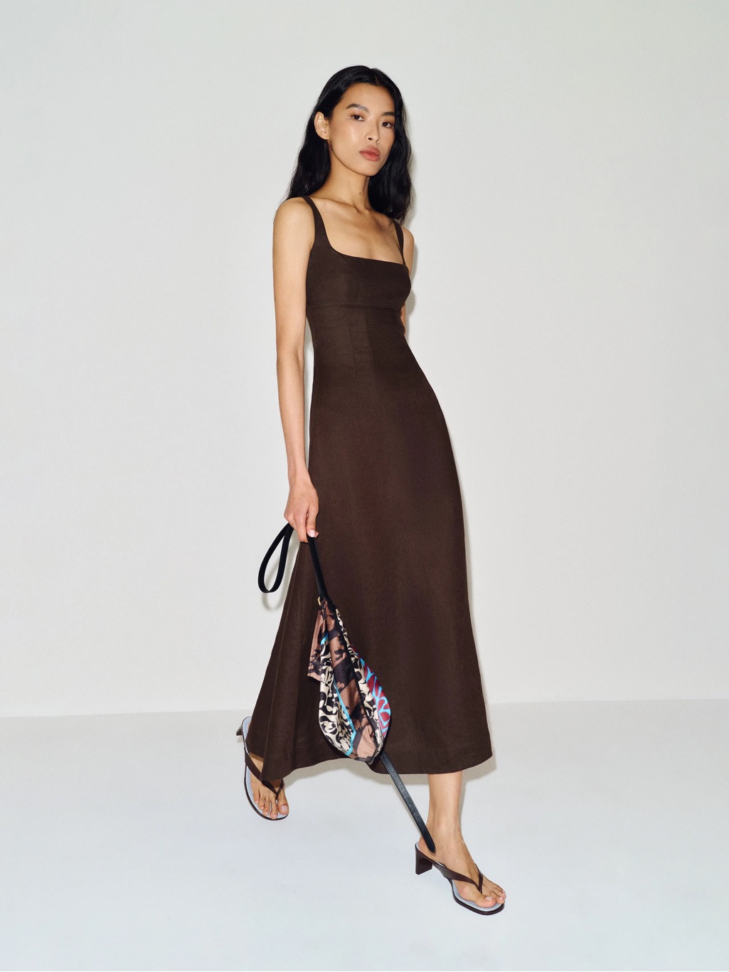 Reformation Brown Linen Maxi Dress